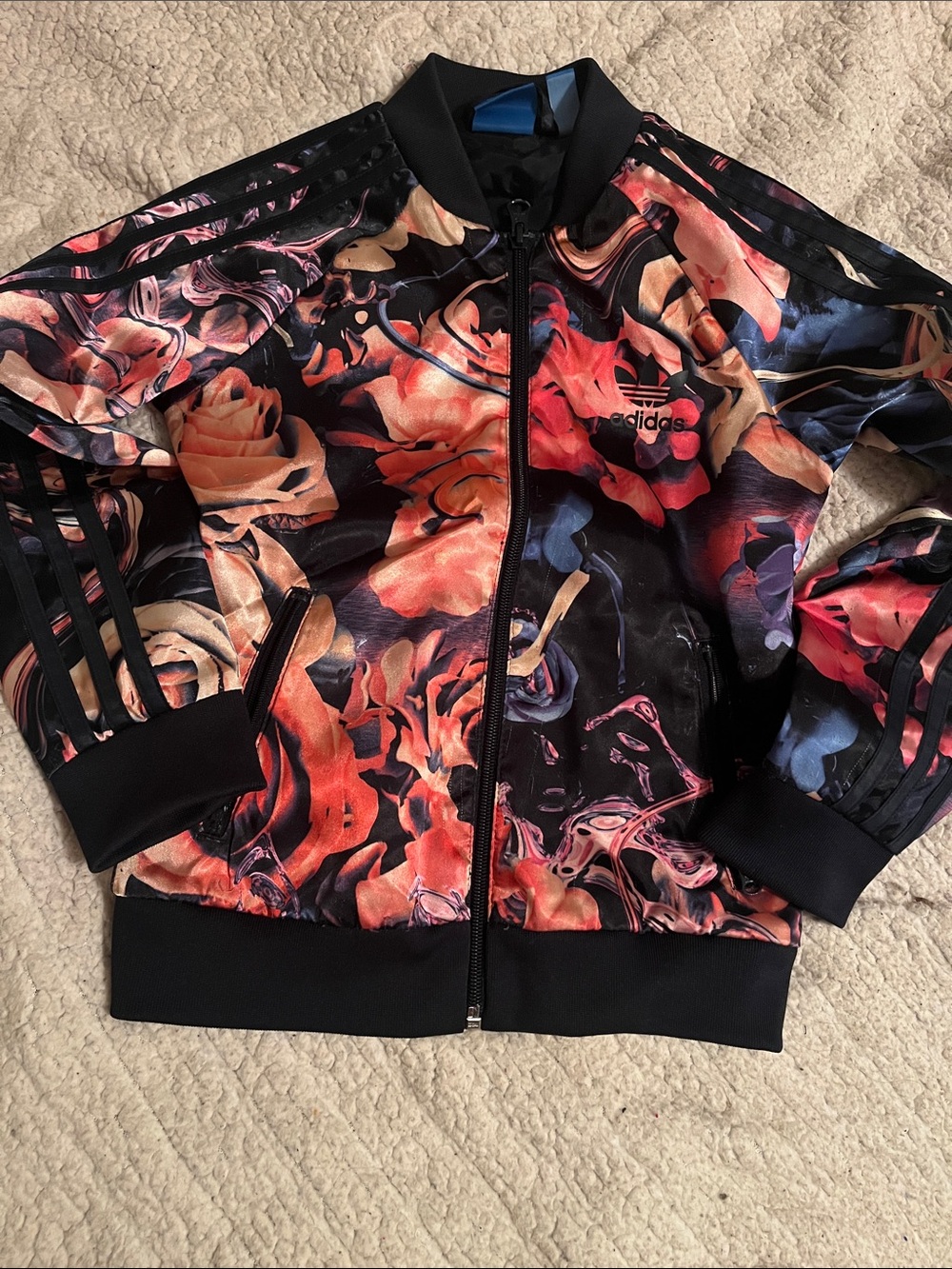 adidas Bomber Jacket with Multicolor Floral Print